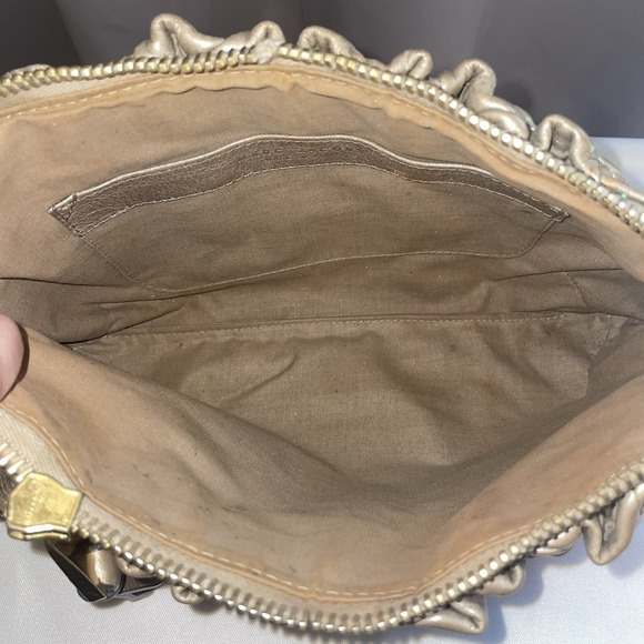 Marc Jacobs Camila Leather Quilted Patchwork Shoulder Bag Purse Italy Gold - Picture 9 of 16